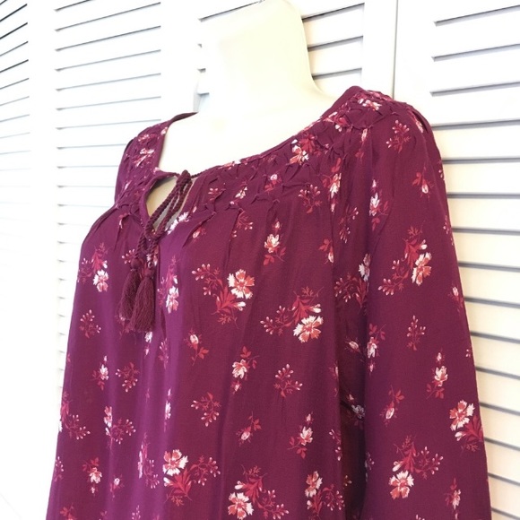 NWOT✨LUCKY BRAND MAGENTA FLORAL TOP NWOT💕FINAL - Picture 4 of 4
